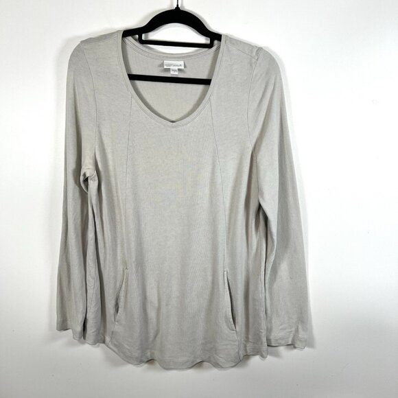J Jill pure jill Soft Touch Cotton Blue Top Size Medium Lagenlook Flowy Coastal - Picture 1 of 10